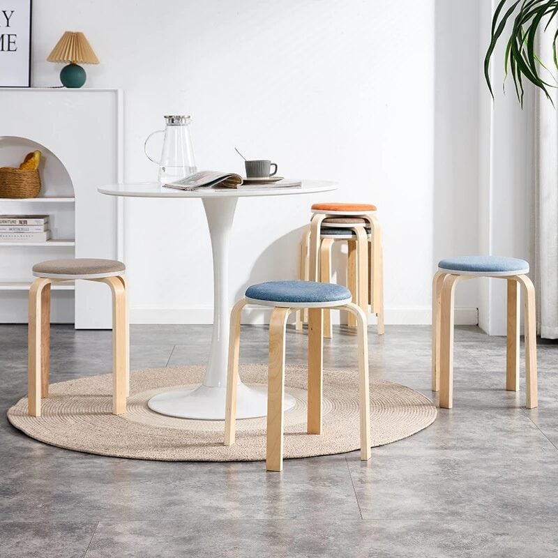 Ghế đôn gỗ chân cong GN61