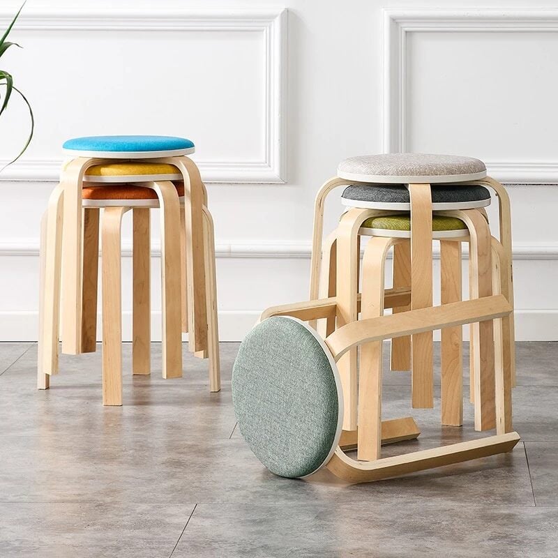 Ghế đôn gỗ chân cong GN61