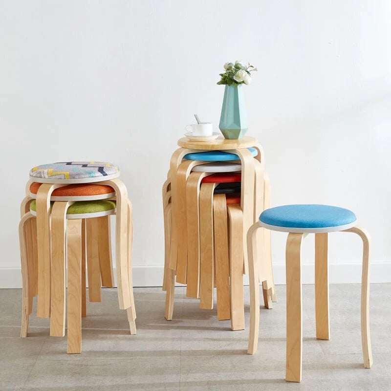 Ghế đôn gỗ chân cong GN61