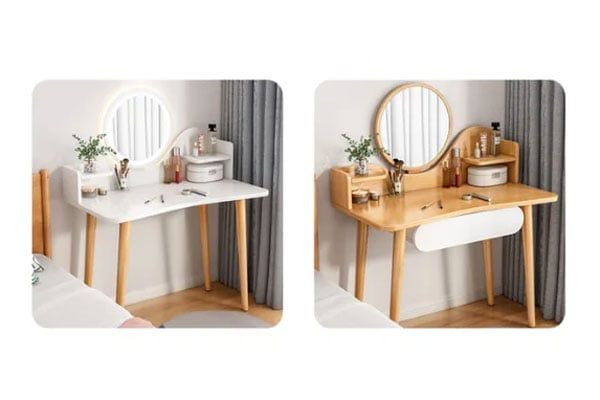 Bàn trang điểm gương  GP201 được đặt bên cạnh giường