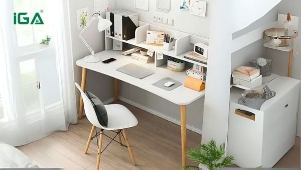 Bàn làm việc GP197 tích hợp kệ sách thông minh, mang đến không gian học tập