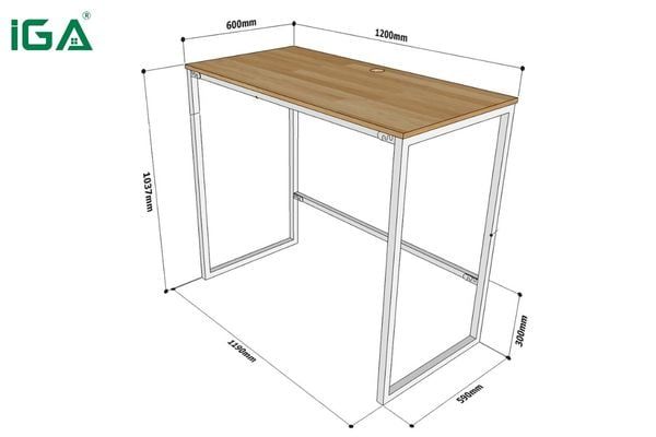 Bàn làm việc cá nhân tại văn phòng thường có chiều dài từ 100 – 140cm