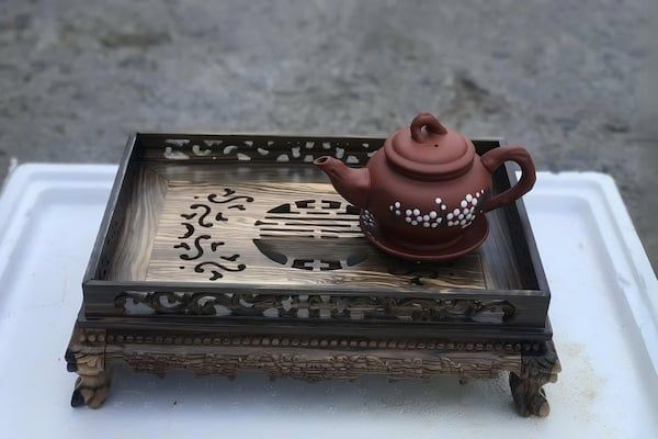 bàn trà mini gỗ mun te nhỏ gọn