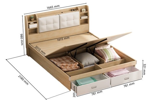 Kích thước giường ngủ thông minh GP235
