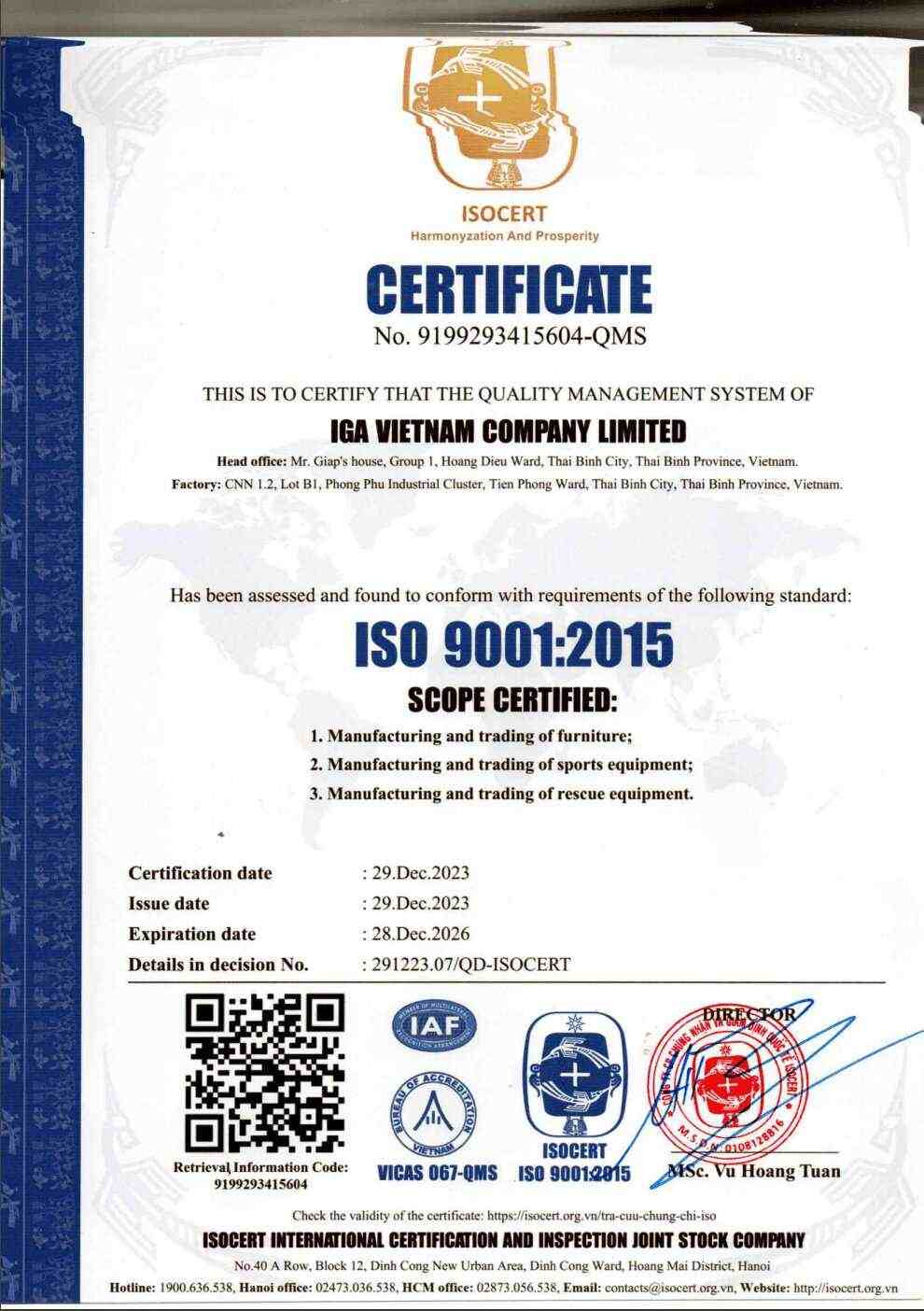 Hồ sơ năng lực IGA