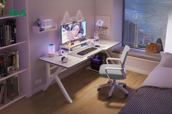 Bàn chữ K hiện đại, tối giản, dễ phối hợp decor và tạo điểm nhấn cho góc học tập