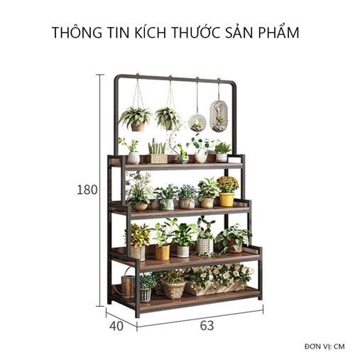 Thông tin sản phẩm Kệ Cây Đa Tầng Gỗ 15 Ly Óc Chó Màu Đen - GM124