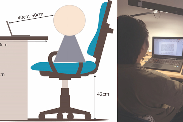 Setup bàn làm việc với chiều rộng 60cm