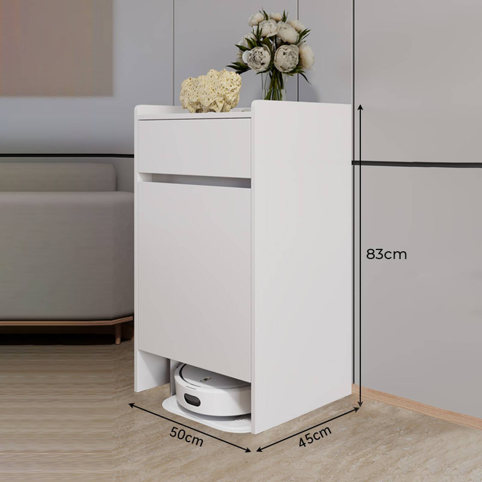 Tủ robot hút bụi full trắng
