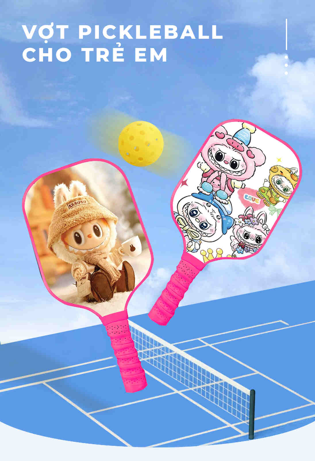 Vợt pickleball hoạt hình cho trẻ em