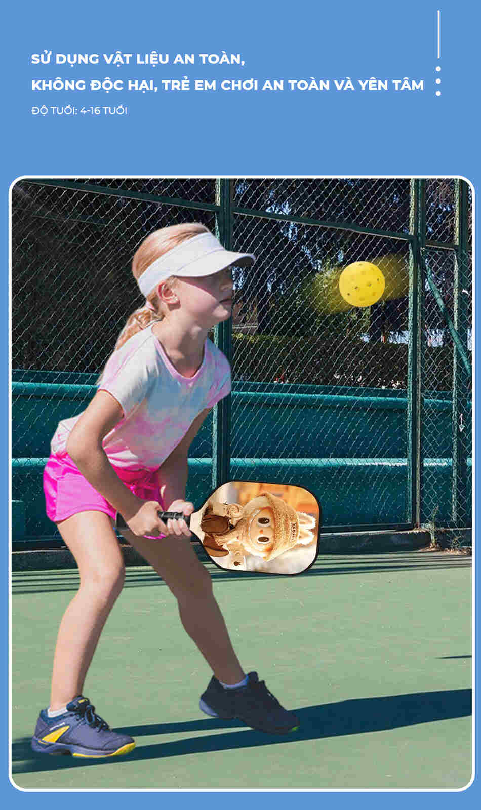 Vợt pickleball hoạt hình cho trẻ em