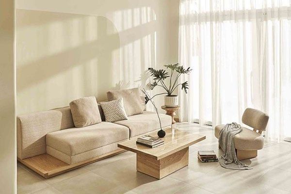 Ánh sáng tự nhiên giúp không gian phòng khách hài hòa