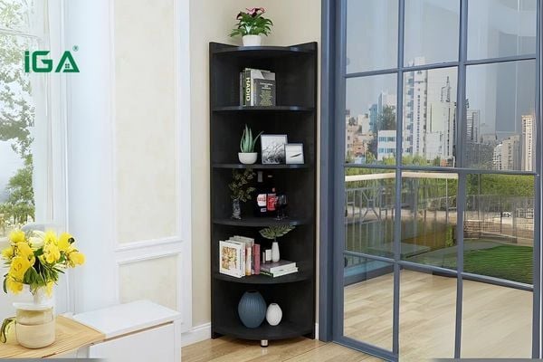 Kệ góc tường đa năng phù hợp nhiều công dụng, từ đựng sách đến trưng bày đồ decor