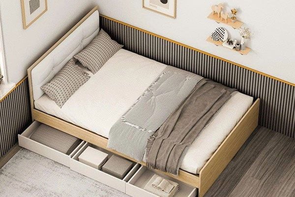 Thiết kế tinh tế với ngăn kéo tiện dụng – giải pháp lưu trữ thông minh cho phòng ngủ hiện đại
