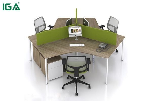 Bàn làm việc theo dạng ghép bàn rất linh hoạt giúp doanh nghiệp dễ dàng tạo nhóm lớn để họp