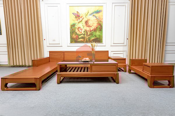 Bàn trà sofa phòng khách gỗ xoan đào