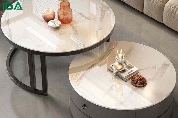 Bàn trà mặt đá phù hợp với nhiều loại phong cách nội thất