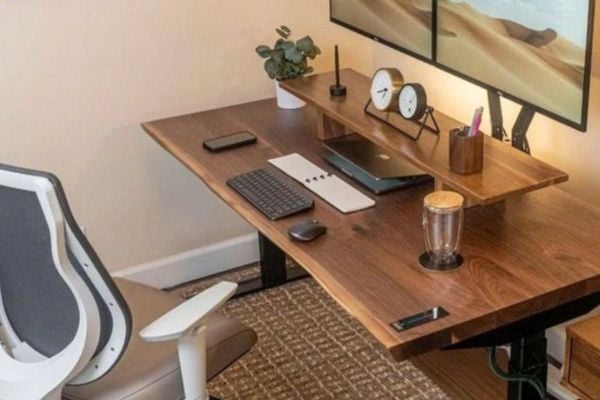 Thiết kế bàn 2 tầng hình chữ nhật