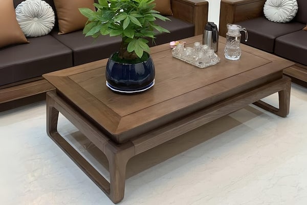 Bàn trà gỗ sồi cao cấp, sang trọng