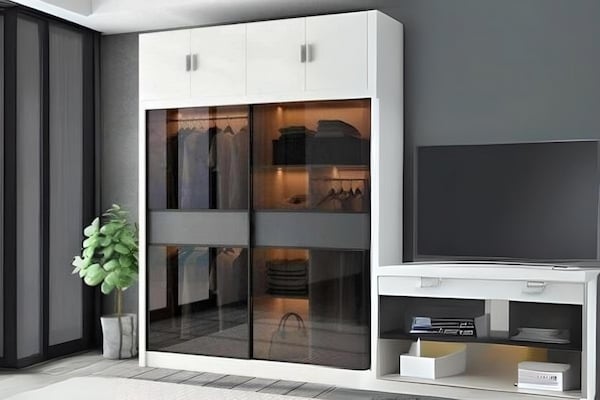 tủ nhôm quần áo 1m2 cửa lùa