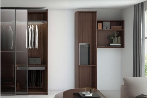 tủ quần áo nhôm kính cửa lùa 1m2