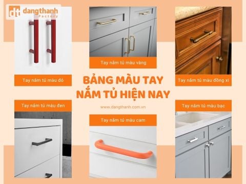 Bảng màu tay nắm tủ hiện nay, xu hướng màu sắc phổ biến