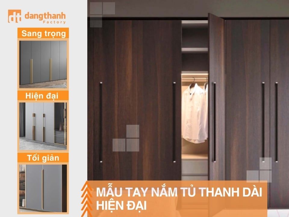 Mẫu tay nắm tủ thanh dài hiện đại và đẹp trong nội thất nhà