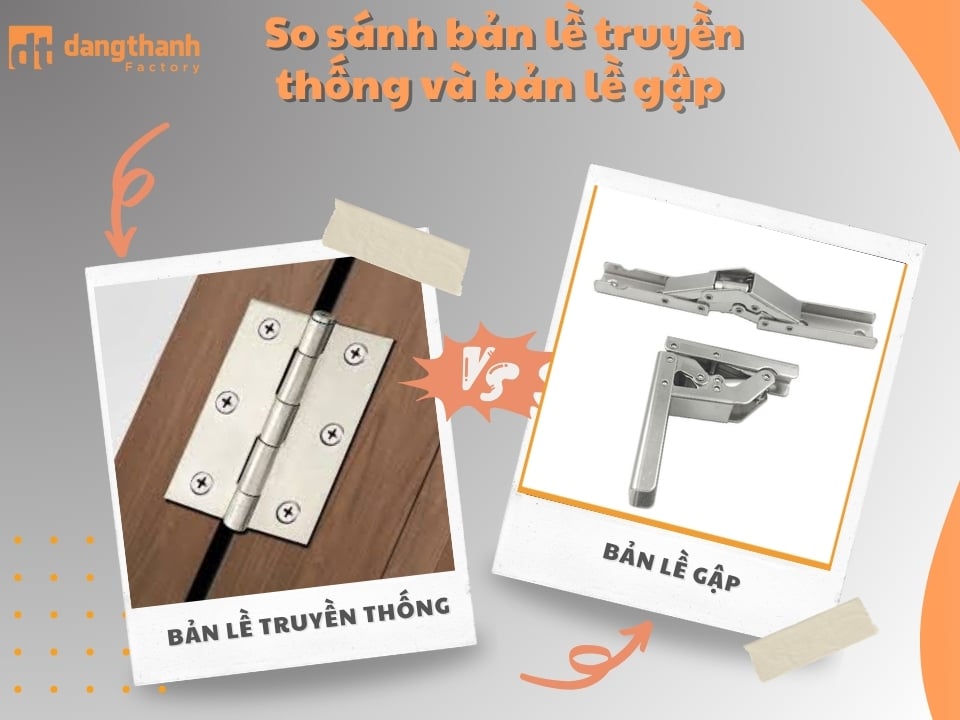 So sánh bản lề truyền thống và bản lề gập – Đâu là lựa chọn tối ưu?