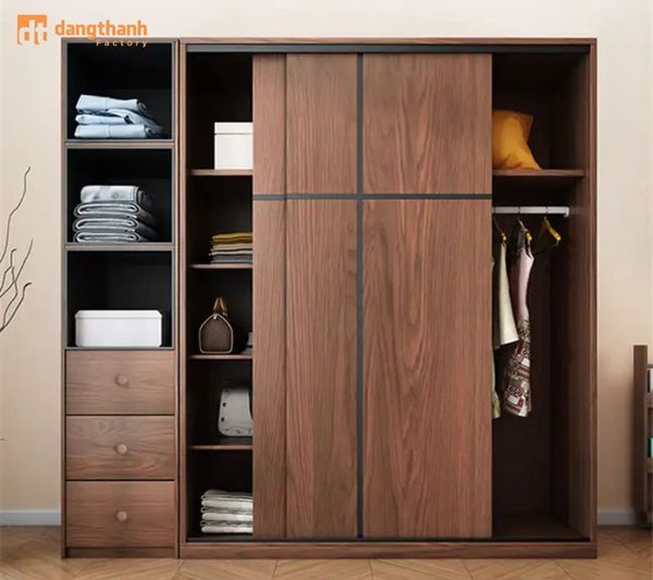 mẫu tủ 4 buồng gỗ có cửa lùa