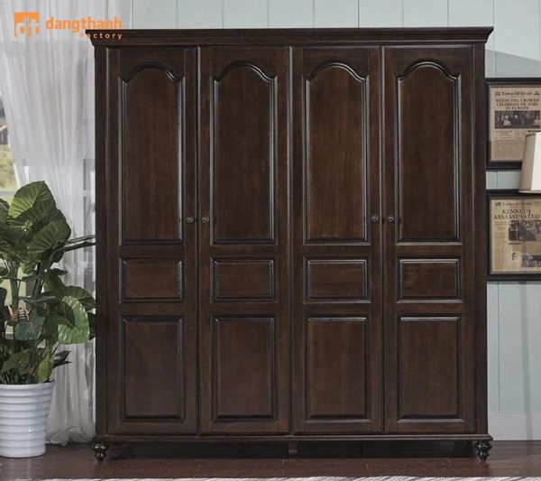 mẫu tủ 4 buồng gỗ óc chó