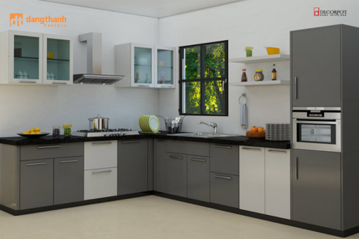 mẫu tủ bếp chữ L ấn tương