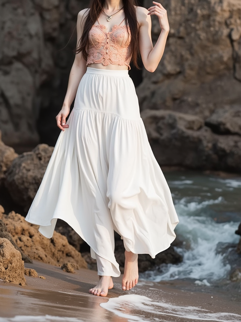 Chân váy vintage - Từ phố thị đến biển xanh