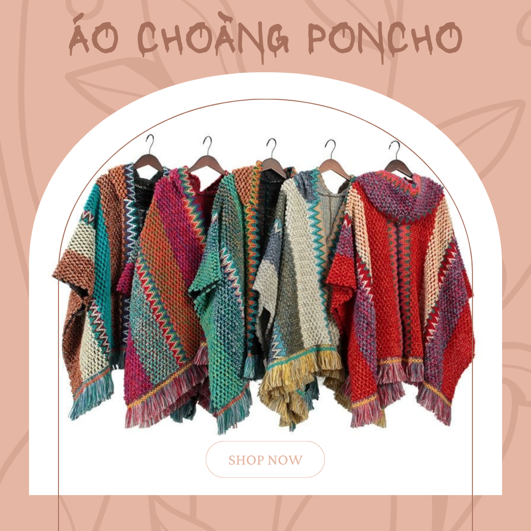 Áo Choàng Poncho Phong Cách Boho Nhẹ Nhàng Và Dễ Mặc