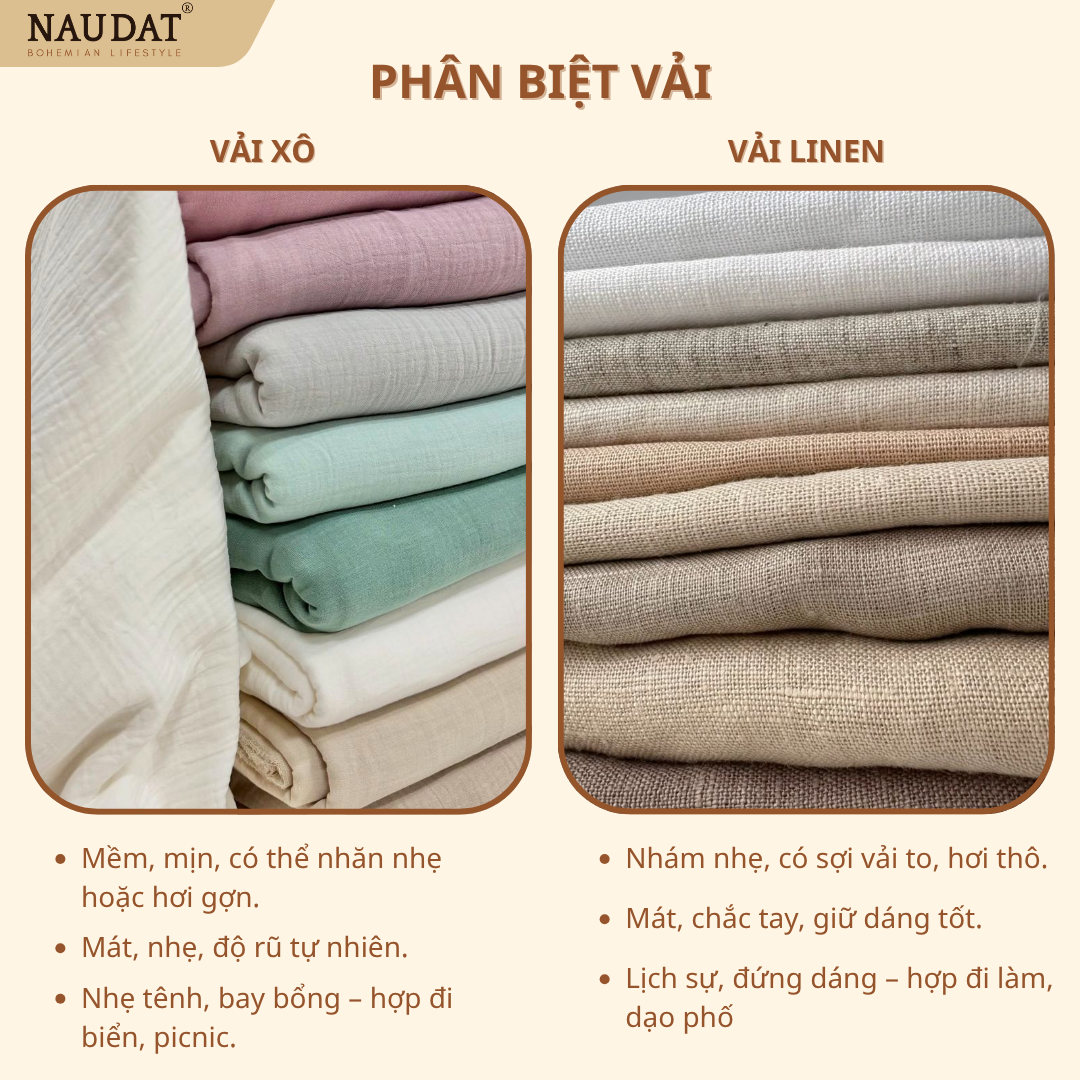 Cách Phân Biệt Vải Xô Và Linen – Nên Chọn Loại Nào Cho Thời Trang Boho?