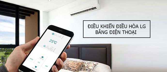 Bật điều hoà LG bằng điện thoại