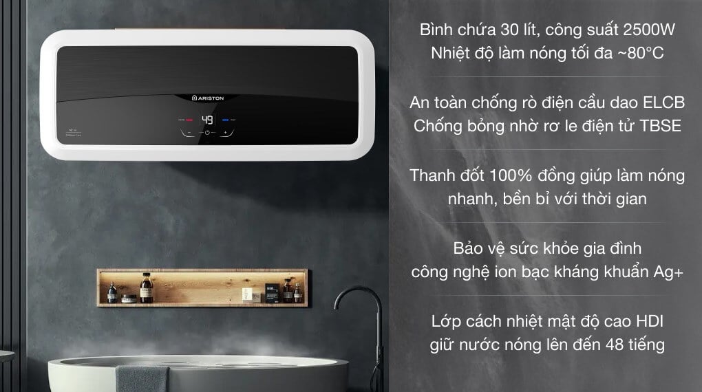 Đánh giá ưu nhược điểm trên những dòng bình nóng lạnh Ariston 30L được bán chạy nhất hiện nay