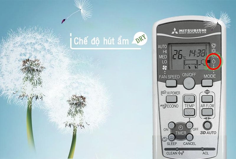 Cách bật chế độ hút ẩm của điều hòa Mitsubishi, khi nào nên bật