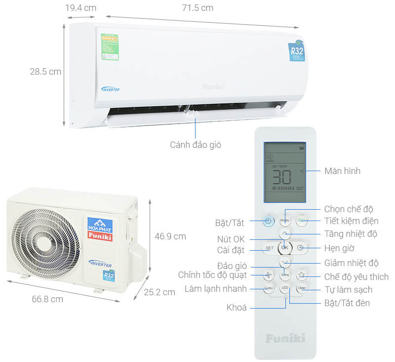 Điều hòa funiki 9000 btu 1 chiều inveter HPIC09TMU