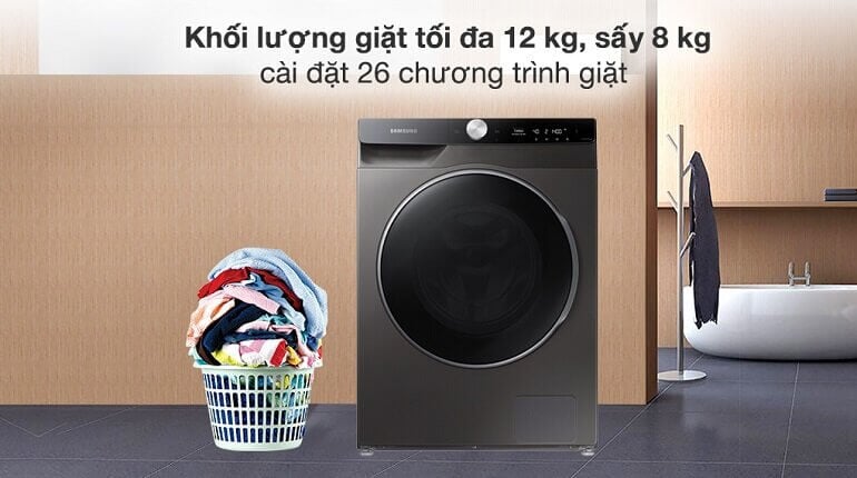 Tìm hiểu chiếc máy giặt sấy Samsung WD12DB7B85GBSV 12kg mới nhất 2024