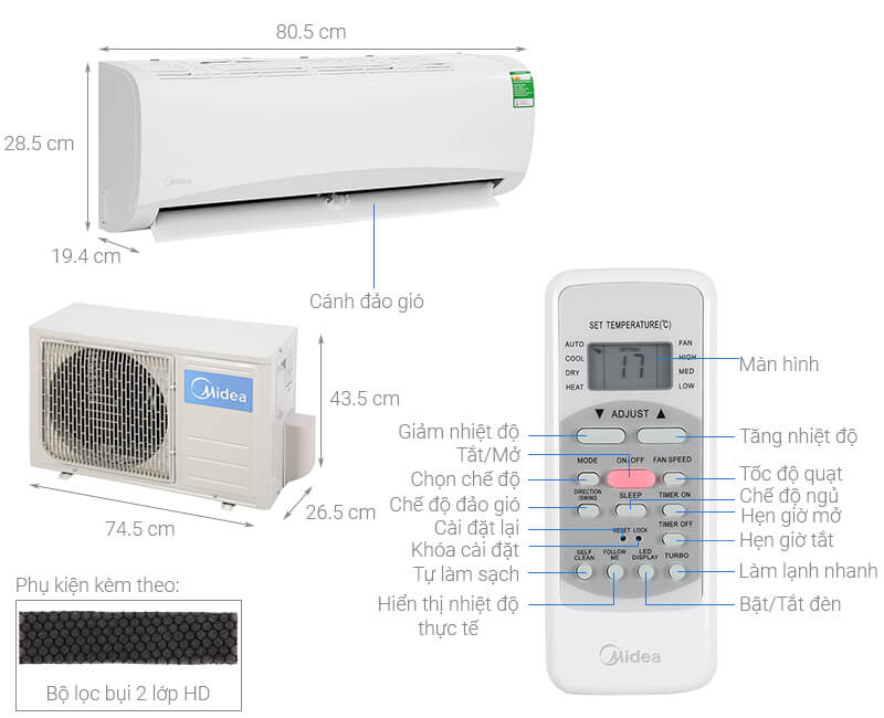 Chia sẻ về các đặc điểm nổi bật của điều hòa Midea giá rẻ MSAFII-10CRN8