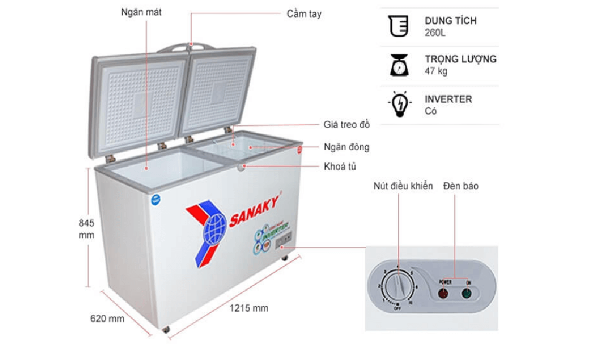 Tổng hợp các công nghệ làm lạnh có trên tủ đồng Sanaky 2 ngăn VH-3699W3
