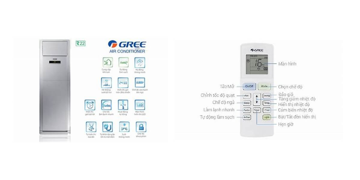 Điều hoà tủ đứng Gree 42000BTU