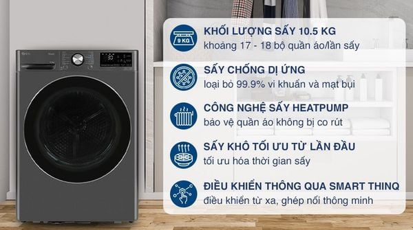 Bộ lọc bụi vải của LG DVHP50M dễ tháo lắp để dễ dàng vệ sinh hàng ngày.