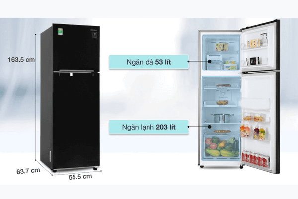 Kích thước của tủ lạnh phải phù hợp với diện tích của căn bếp.