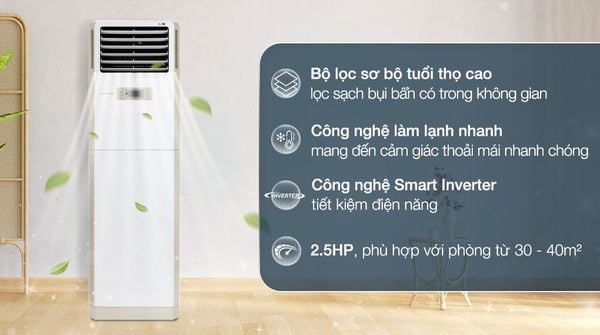 Điều hòa tủ đứng LG APNQ36GR5A3 là lựa chọn tuyệt vời cho những người muốn sở hữu một thiết bị có nhiều tính năng tiên tiến.