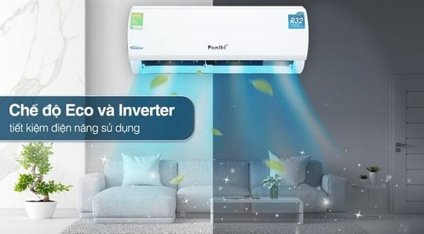 điều hòa Funiki có công nghệ inverter hoạt động êm ái hơn nhiều so với các dòng máy cũ