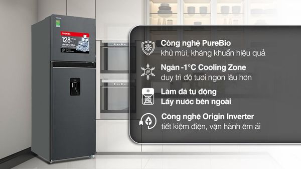 Tủ lạnh Toshiba Inverter GR-RT435WEA-PWV(06)-MG có công nghệ inverter tiên tiến giúp giảm thiểu lượng điện năng tiêu thụ.