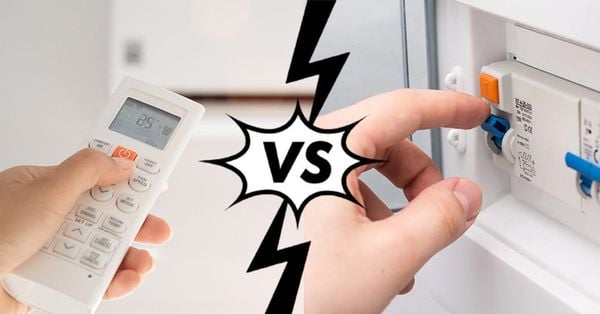 Nên tắt điều hòa bằng điểu khiển hay aptomat