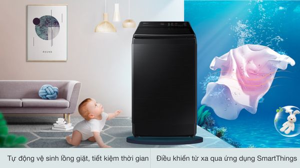Máy giặt inverter Samsung WW12TP94DSX/SV có dung tích lớn và nhiều công nghệ thông minh.