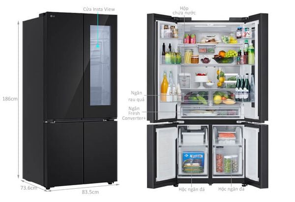 Tủ lạnh LG LFB61BLGAI có ngăn đựng rau quả FreshZone giúp giữ rau củ và trái cây ở độ ẩm lý tưởng.